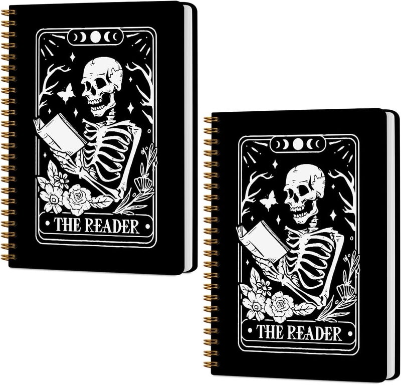 CQM 2 Packs the Reader Goth Tarot Spiral Notebook Gothic Tarot Cards Notebook Journal Gifts for Women Teacher Friend Teens College Ruled Journals for Writing Journaling Notebooks Office Classroom Supplies - Image 1